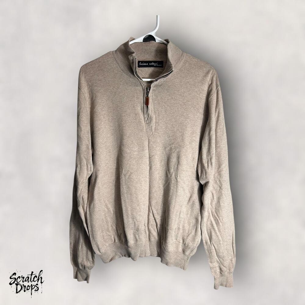 Luciano Natazzi Couture Sweater Medium Beige Women's Pullover Long Sleeve Top